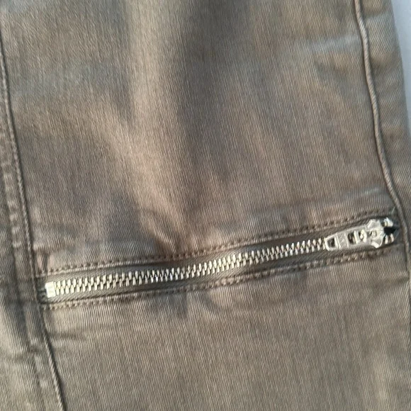 Olive Green Cargo Pants with Zipper Pockets cosmic blue love - Picture 3 of 5